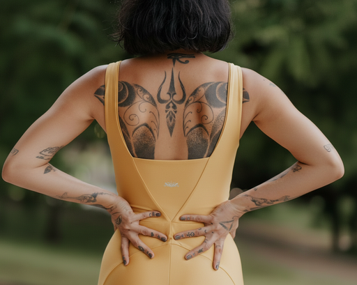Jumpsuit in butter yellow - back view
